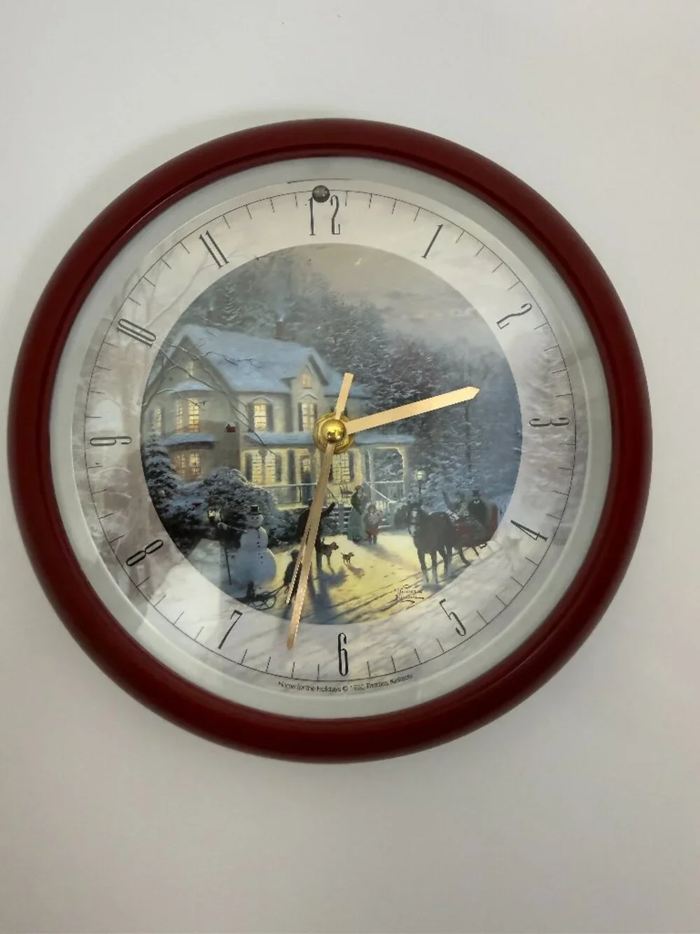 Thomas Kinkade Home for the Holidays Christmas Musical Wall Clock Mark Feldstein
